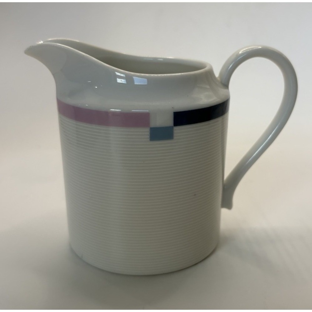 Mikasa Jet Set L5543 Fine China Creamer Pink Blue Teal Bands Japan